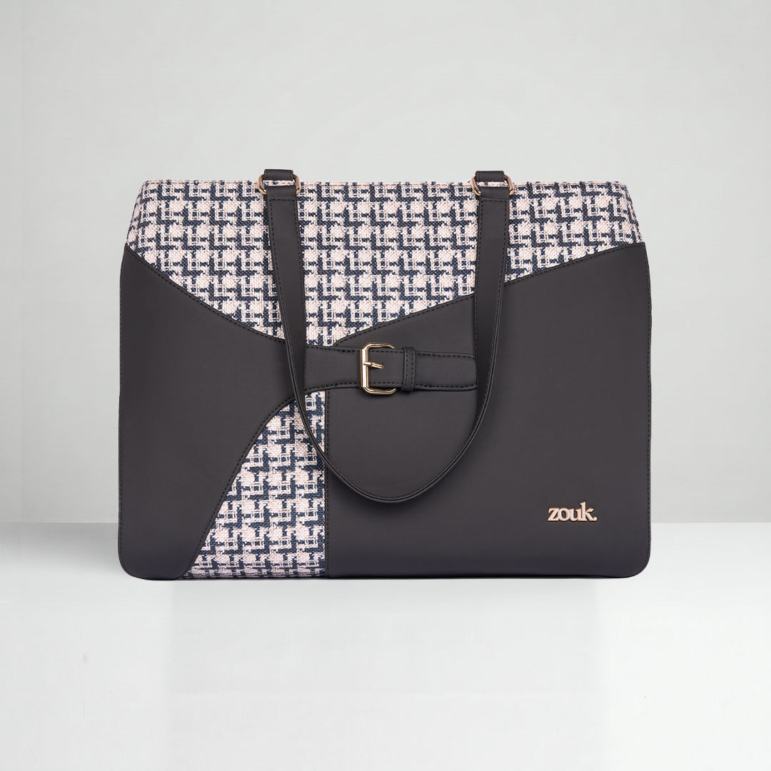 Carter Checks Expandable Office Bag (Black)