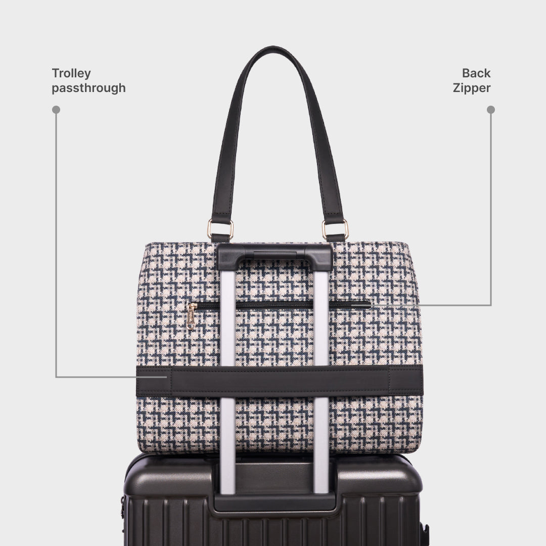 Carter Checks Expandable Office Bag (Black)