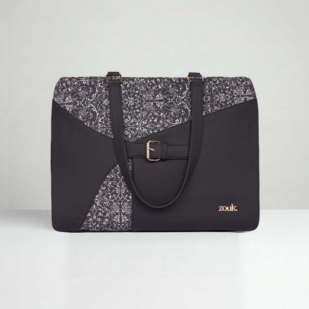 Lattice Lace Expandable Office Bag (Black)