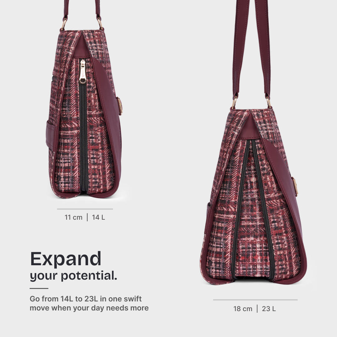 Mizo Crimson Expandable Office Bag (Cranberry)