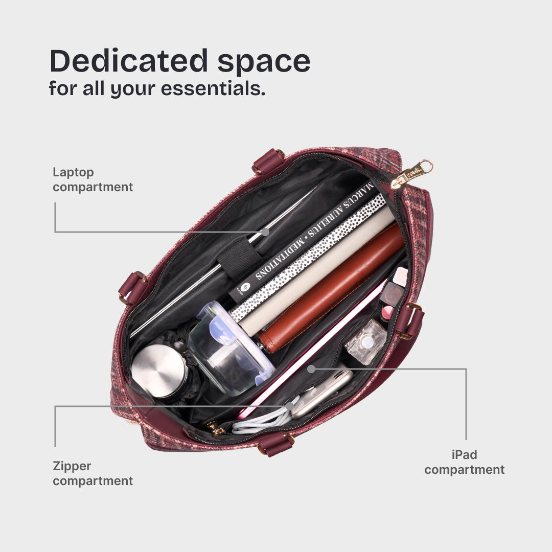 Mizo Crimson Expandable Office Bag (Cranberry)