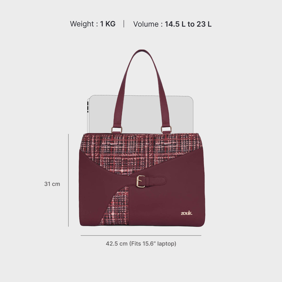 Mizo Crimson Expandable Office Bag (Cranberry)