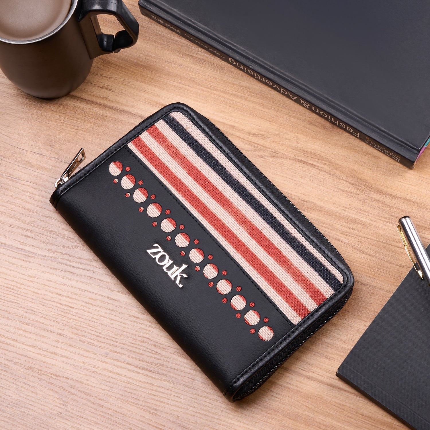 Eden Zipper Wallet - Qutub Stripes