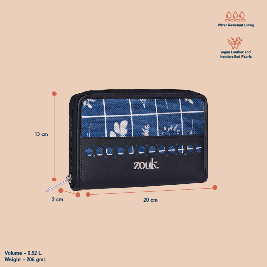 Eden Zipper Wallet - Lakshadweep Azure