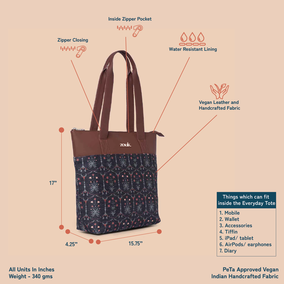 Taj Guldasta Everyday Tote Bag & Chain Wallet Combo