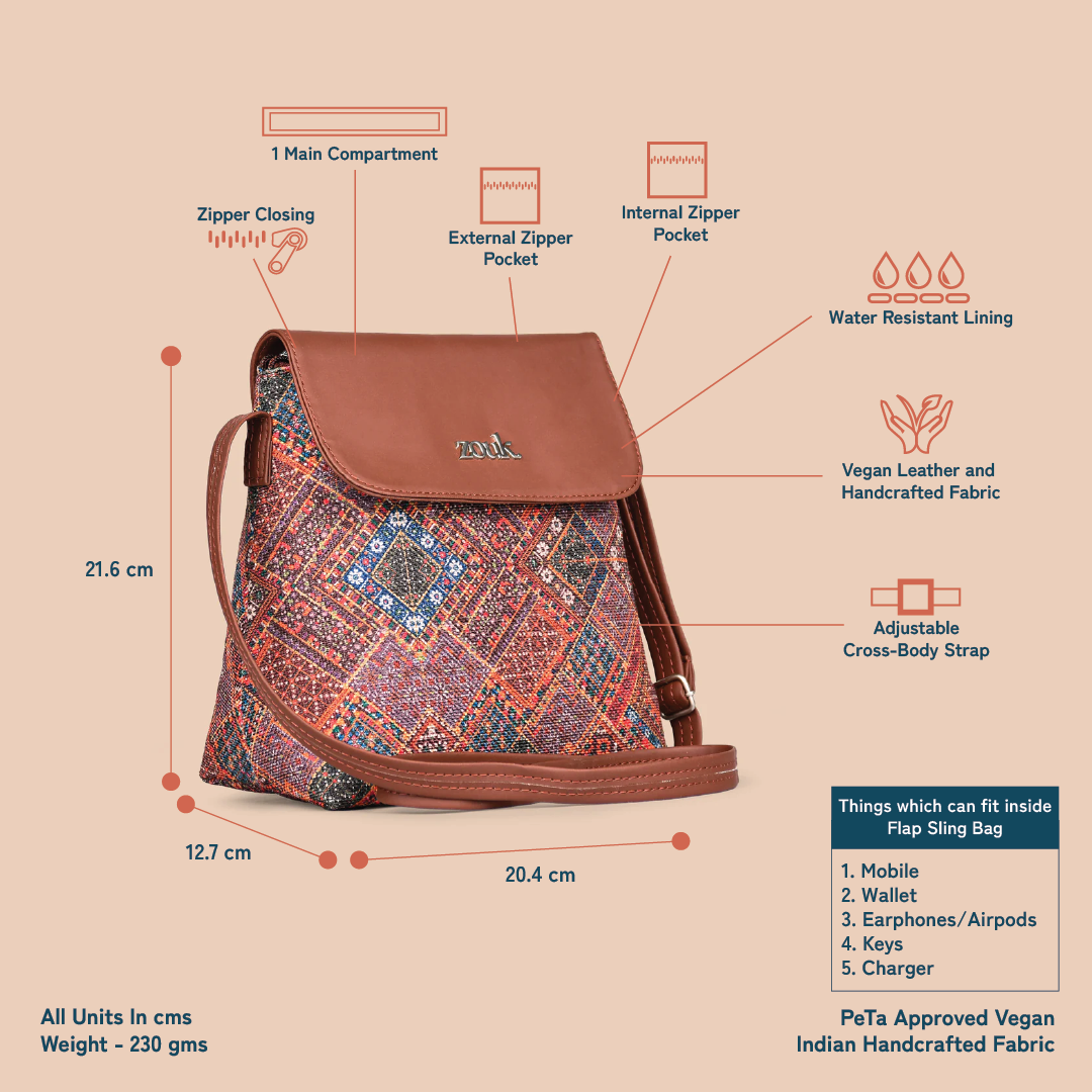 Bhuj Rabari Flap Sling Bag