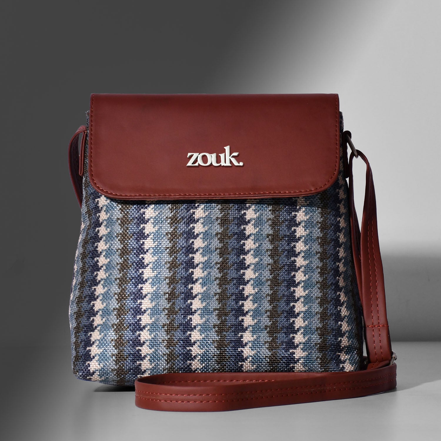 Bombay Houndstooth Flap Sling Bag