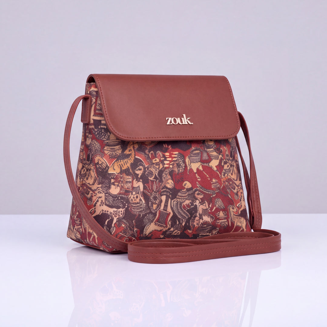 Masuli Murals Flap Sling Bag