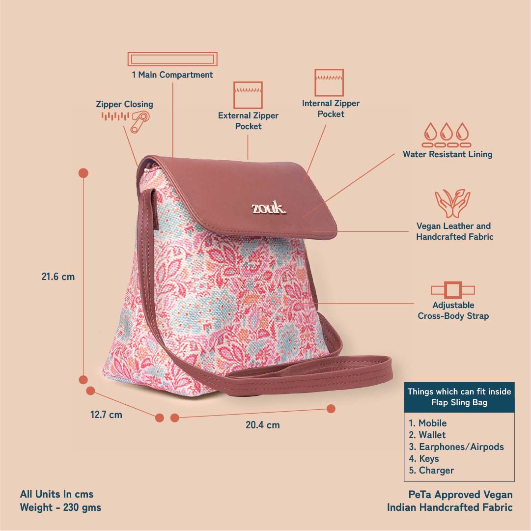 Mangalore Blossoms Flap Sling Bag