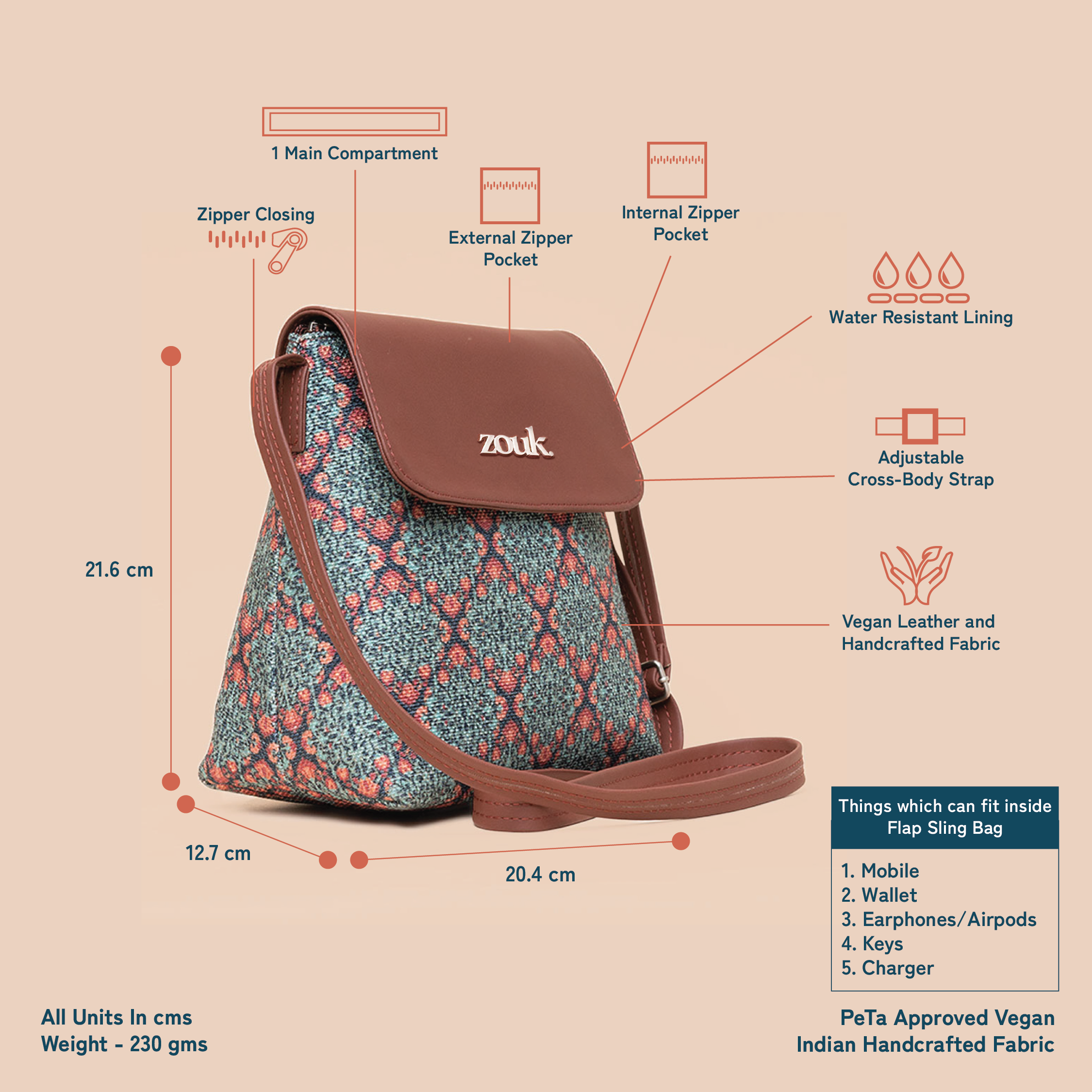 Kolkata Nouveau Flap Sling Bag