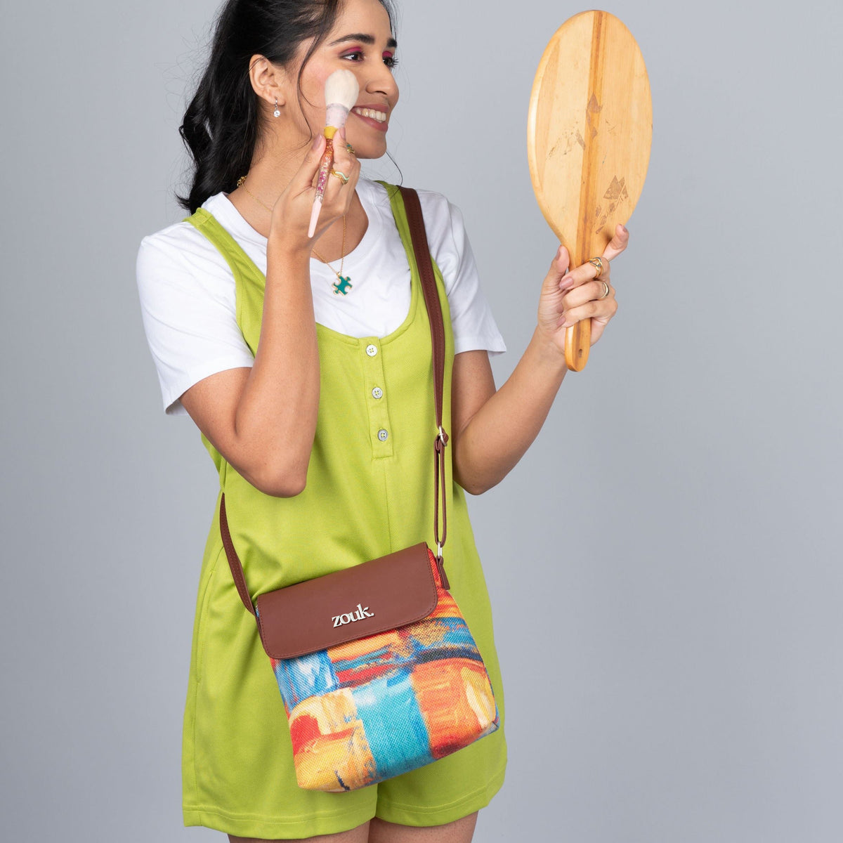 Abstract Amaze Flap Sling Bag