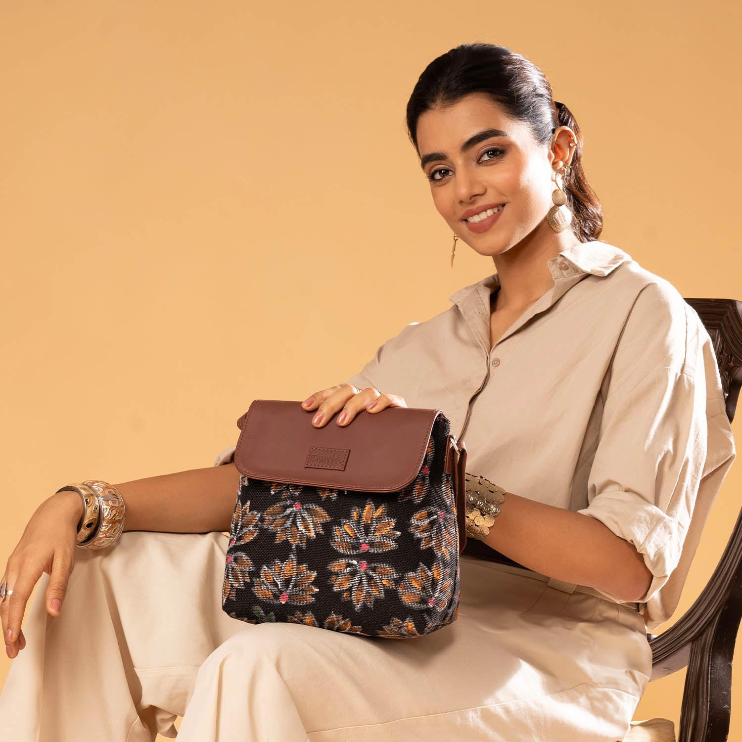 Rajgir Kamal Flap Sling Bag