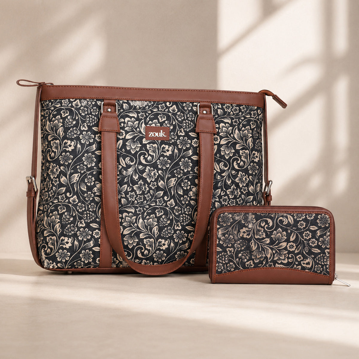 FloMotif - Women's Office Bag & Chain Wallet Combo