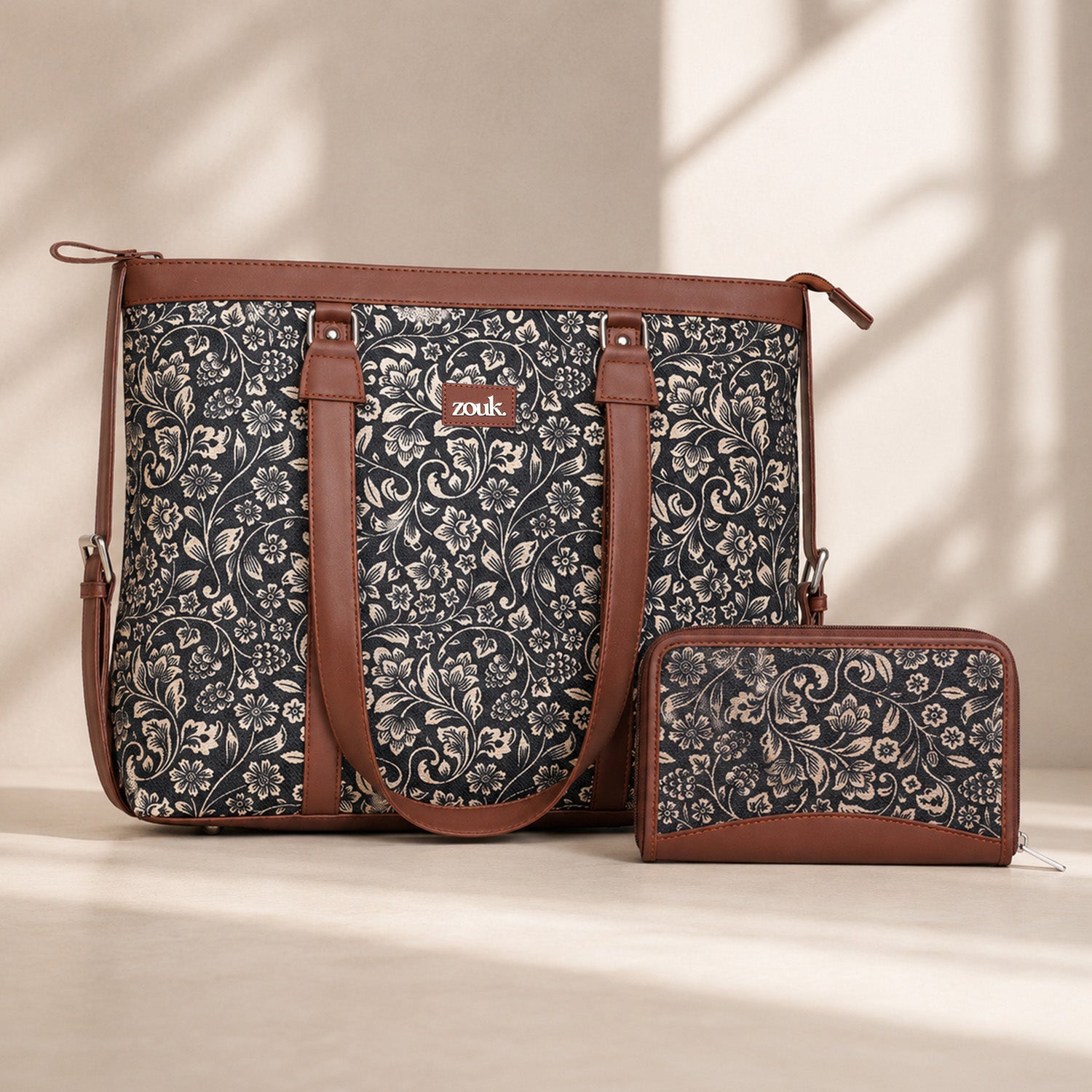FloMotif - Women's Office Bag & Chain Wallet Combo