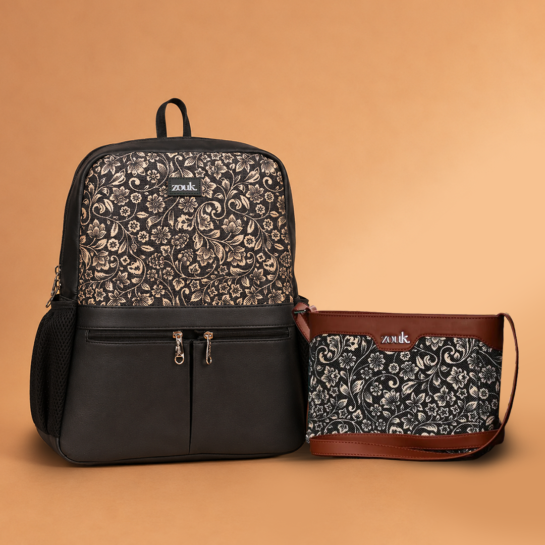 FloMotif Office Backpack & FloMotif Harmony Sling Bag Combo