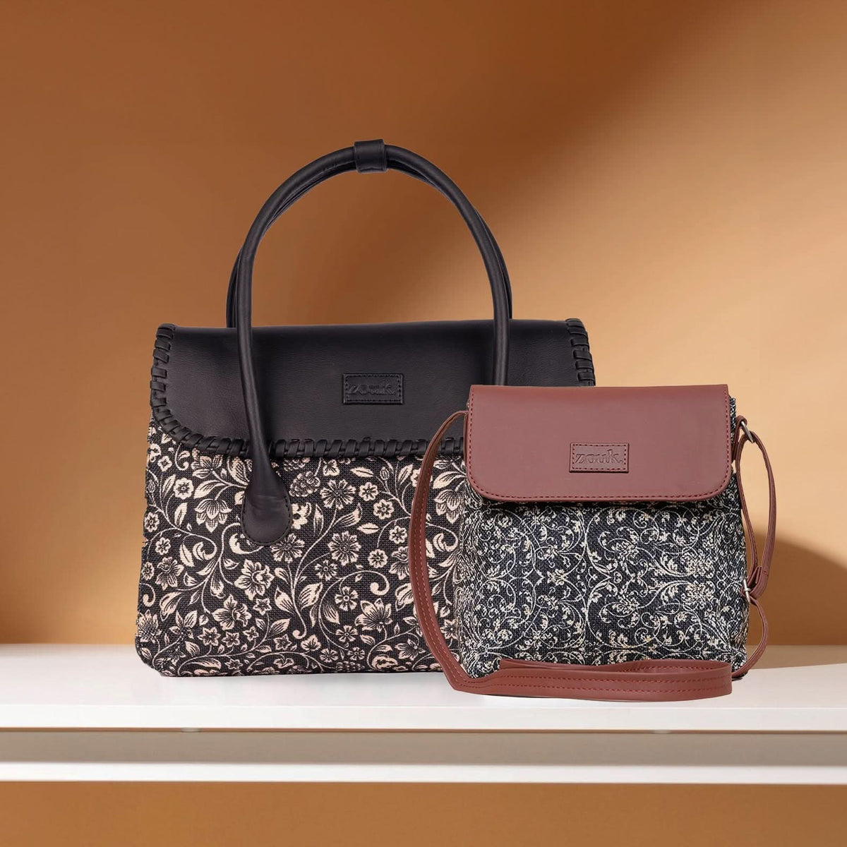 FloMotif & Lattice Lace - SAK Satchel & Flap Sling Bag Combo