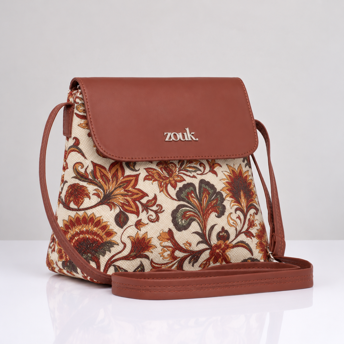 Bagru Gul Flap Sling Bag