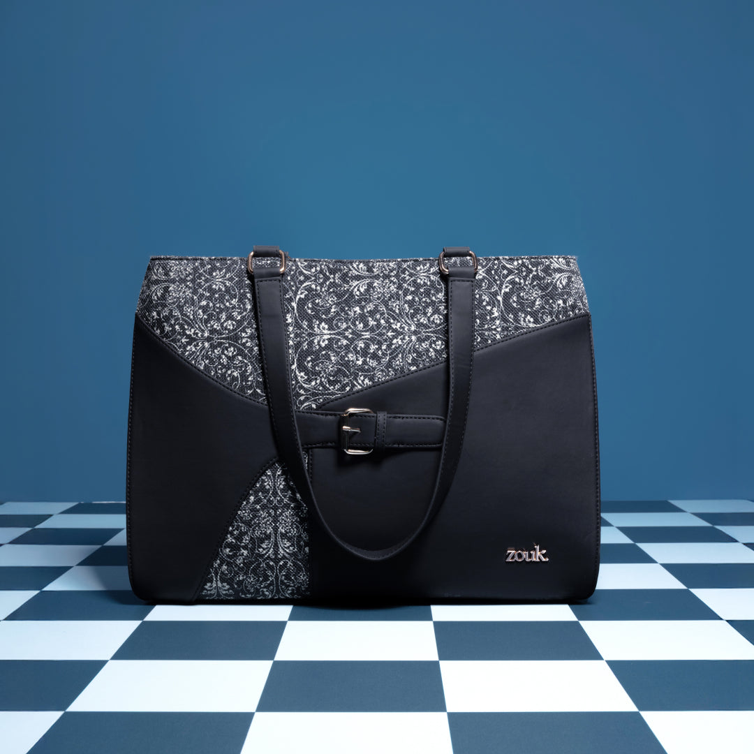 Lattice Lace Expandable Office Bag (Black)
