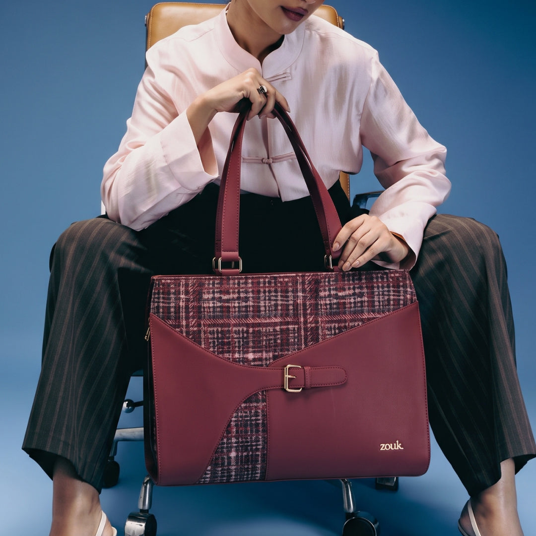 Mizo Crimson Expandable Office Bag (Cranberry)