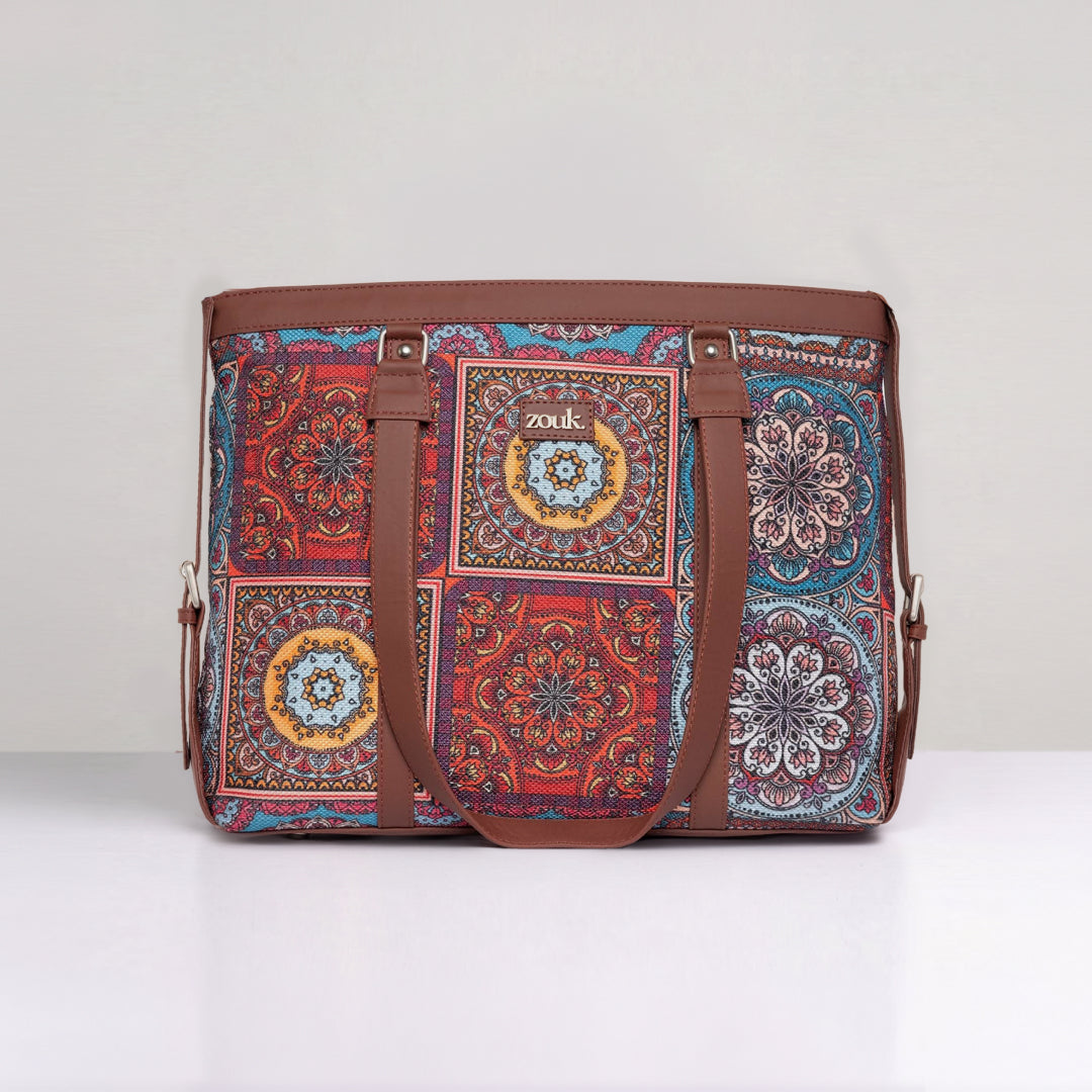 Multicolor Mandala Print Women's Office Bag