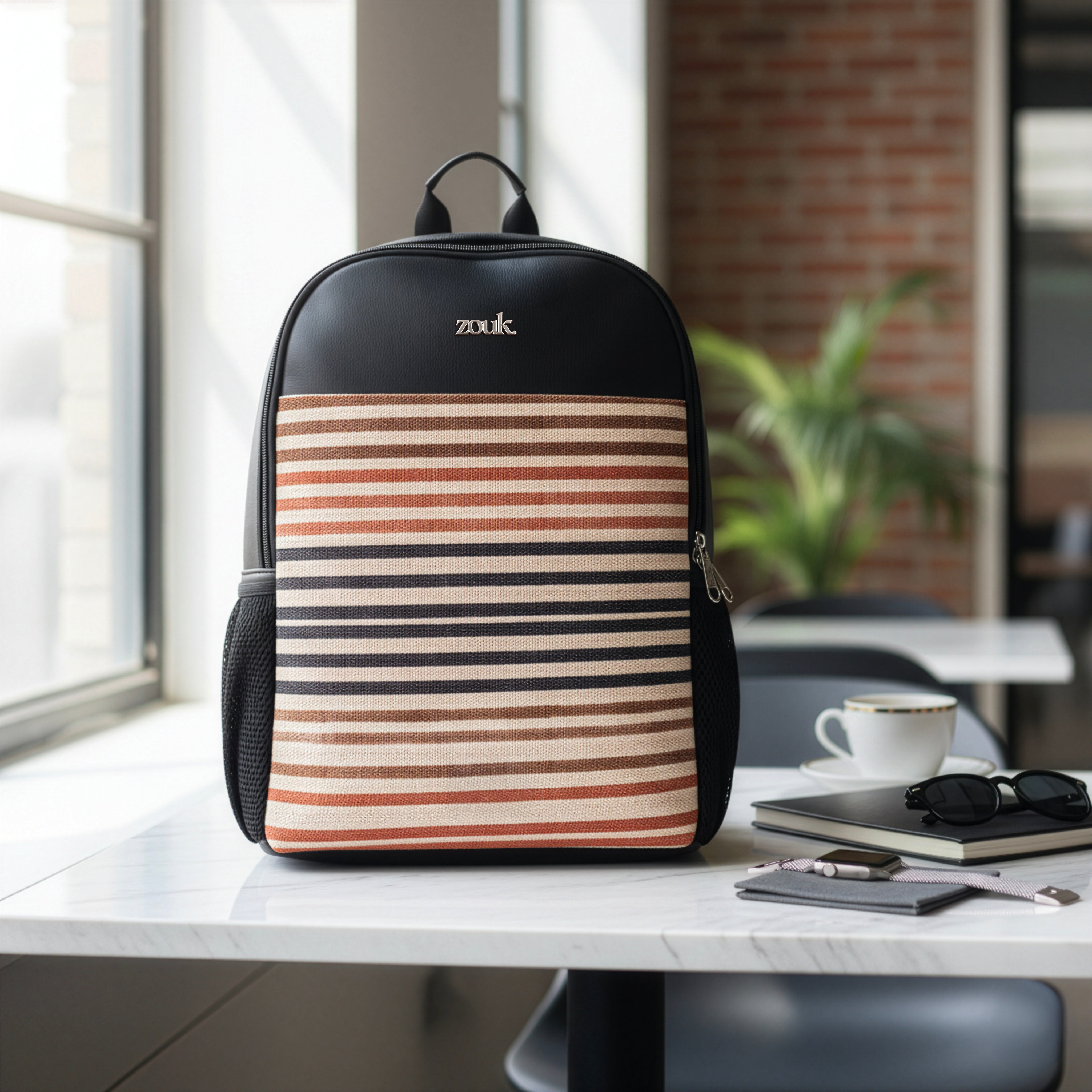 Qutub Stripes Statement Backpack