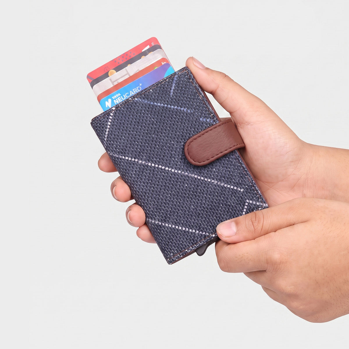 Bombay Tartan Arc Card Holder