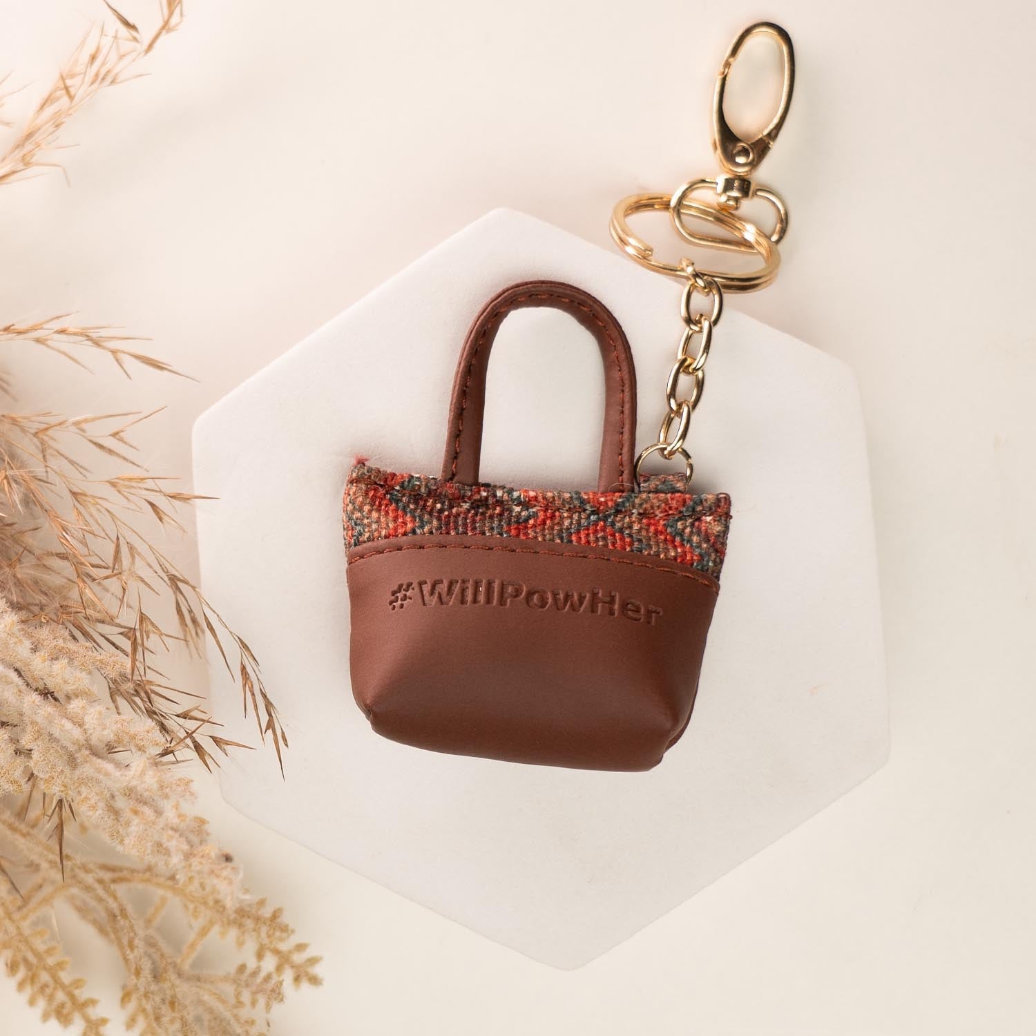 ZIP-Gwalior Twill Power Potli Keychain