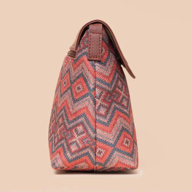 Multicolor Mandala Print & Gwalior Weaves - Office Tote Bag & Flap Sling Bag Combo