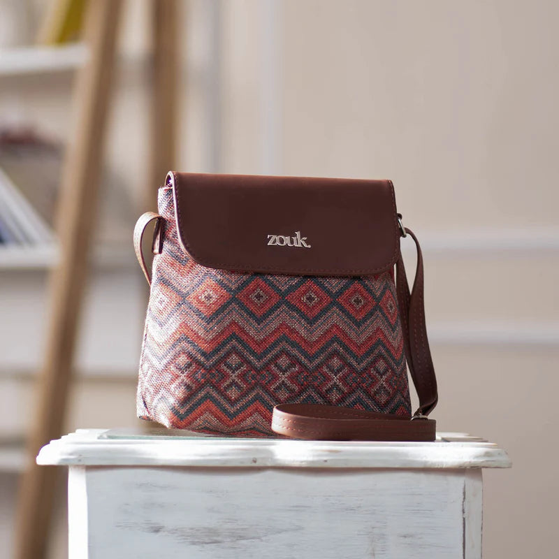 Gwalior Weaves Flap Sling Bag & Ikat GreRe Flap Sling Bag Combo