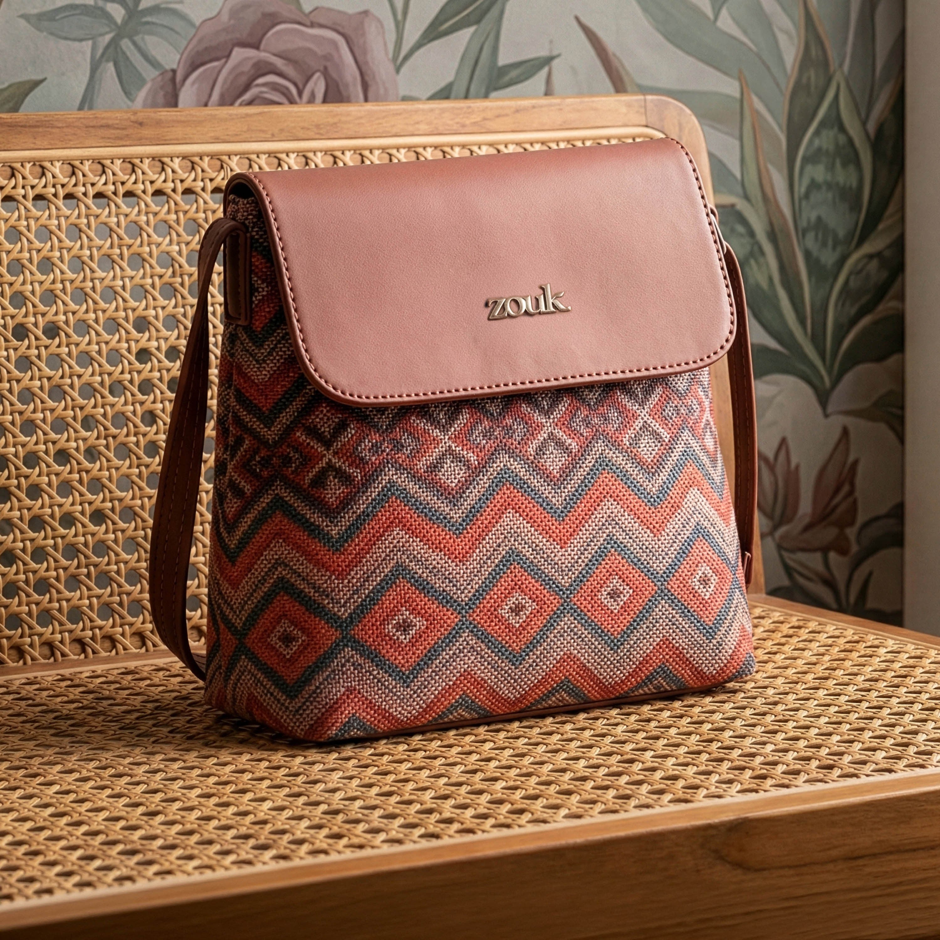 ZIP-Gwalior Weaves Flap Sling Bag