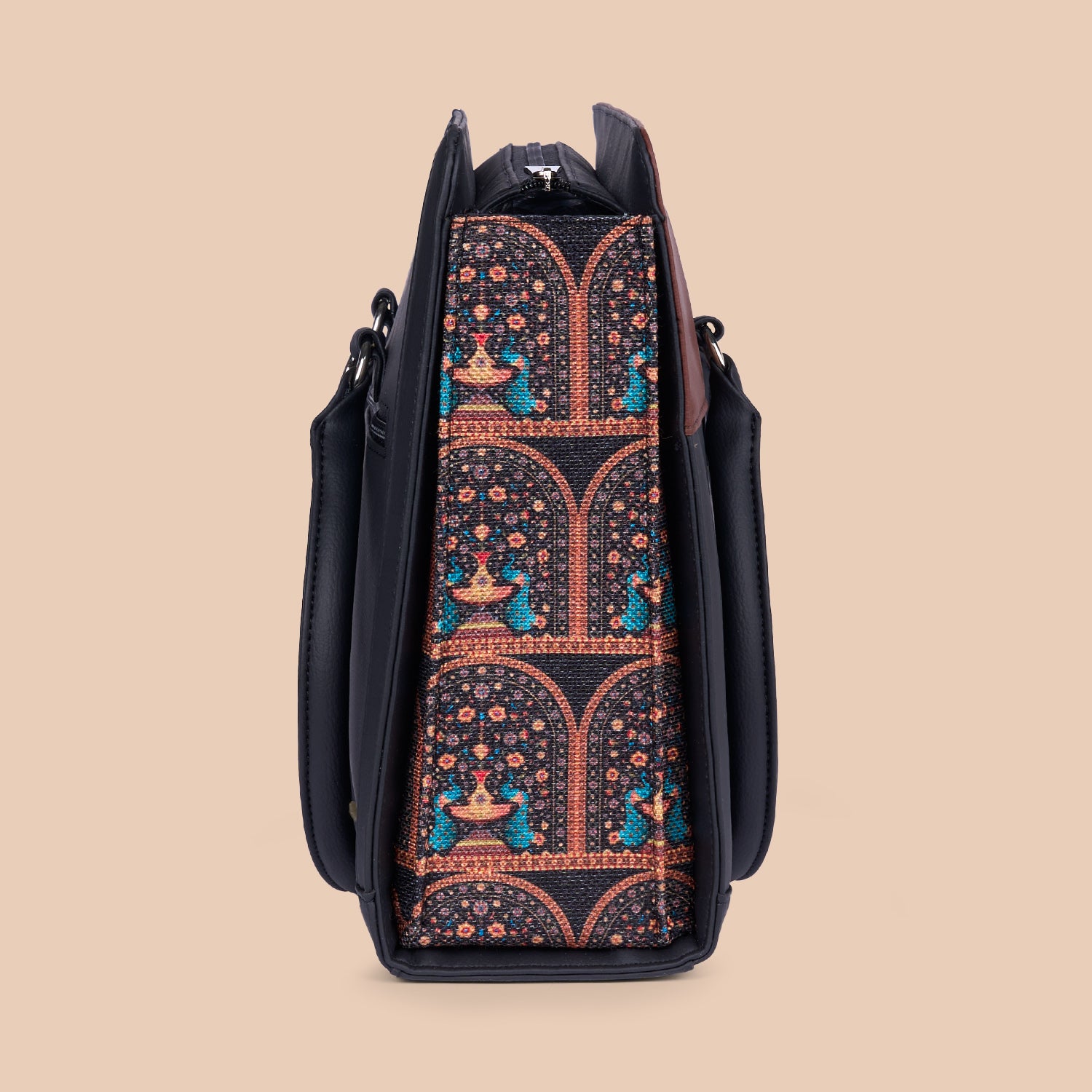 Hannah Office Bag - Royal Indian Peacock Motif