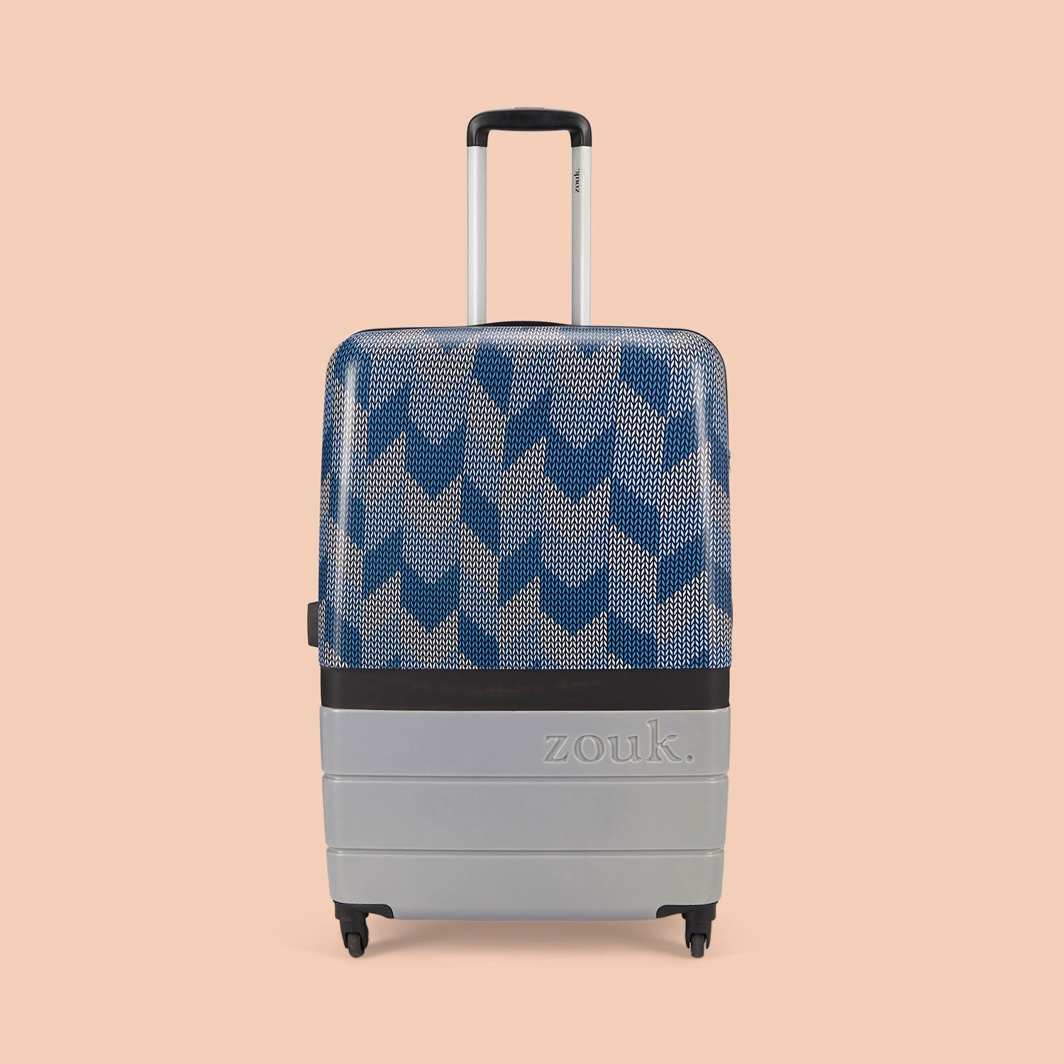 Himachal Chevron Grey Raahi Trolley Bag (Large)