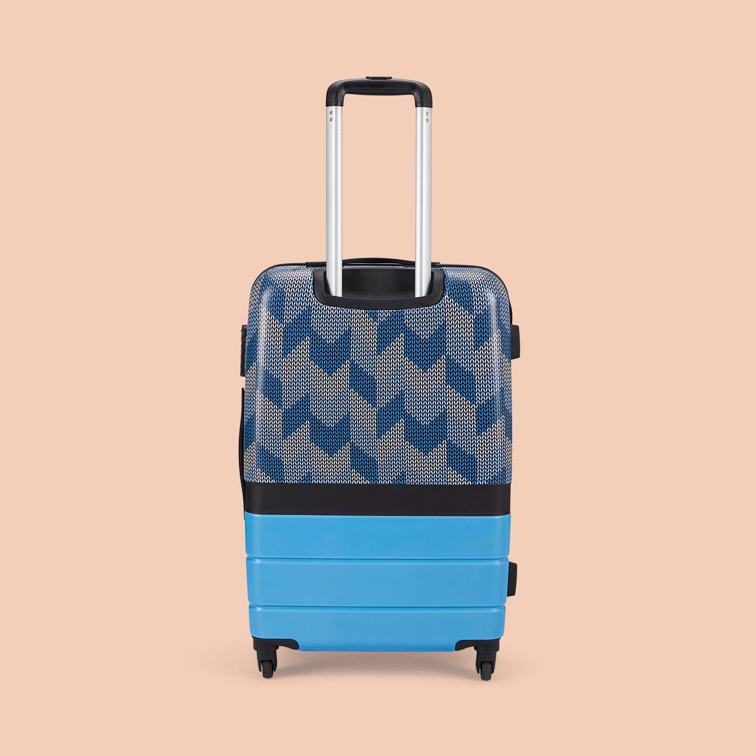 Himachal Chevron Blue Raahi Trolley Bag (Medium)