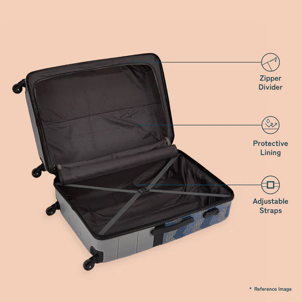 Himachal Chevron Grey Raahi Trolley Bag Combo