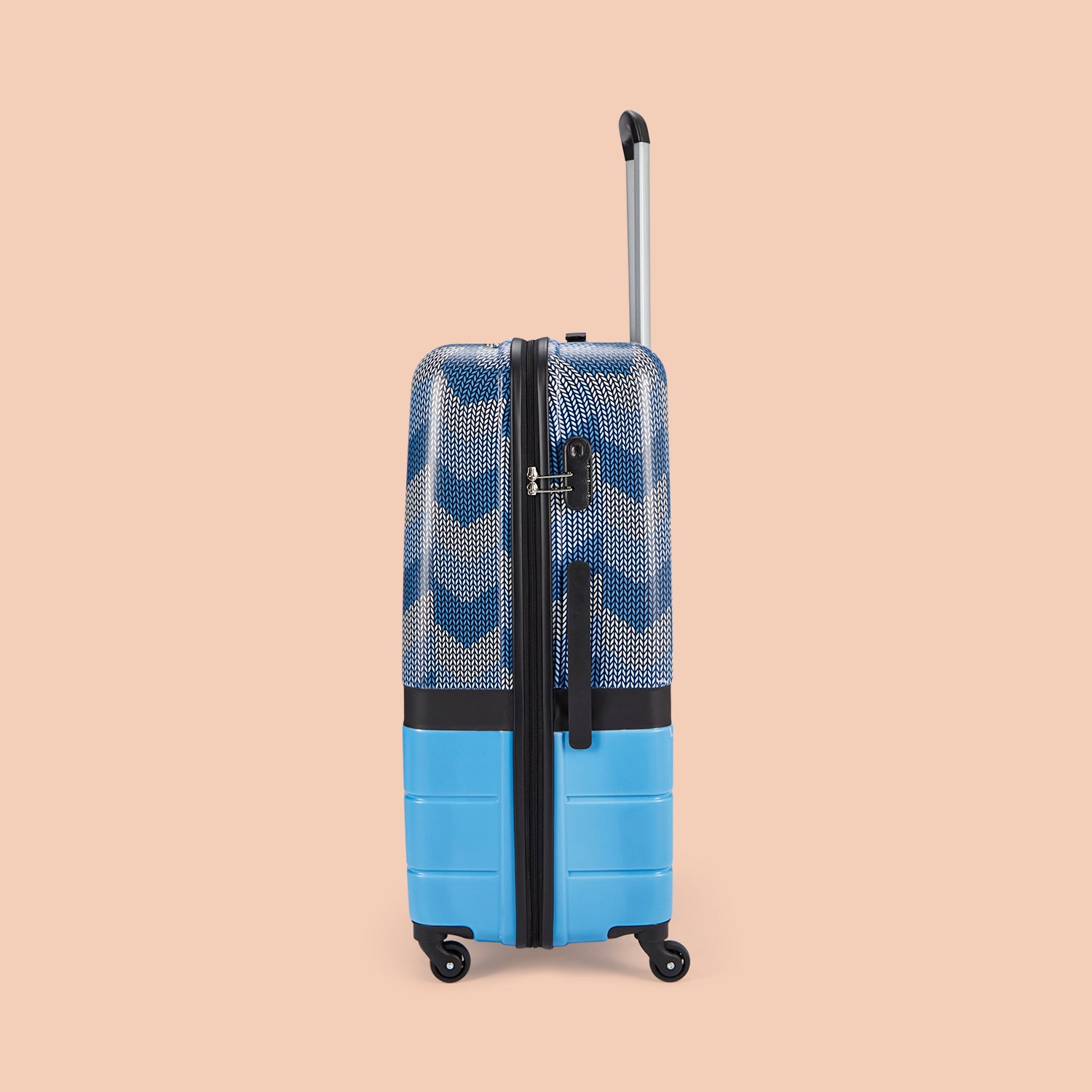 Himachal Chevron Blue Raahi Trolley Bag (Large)