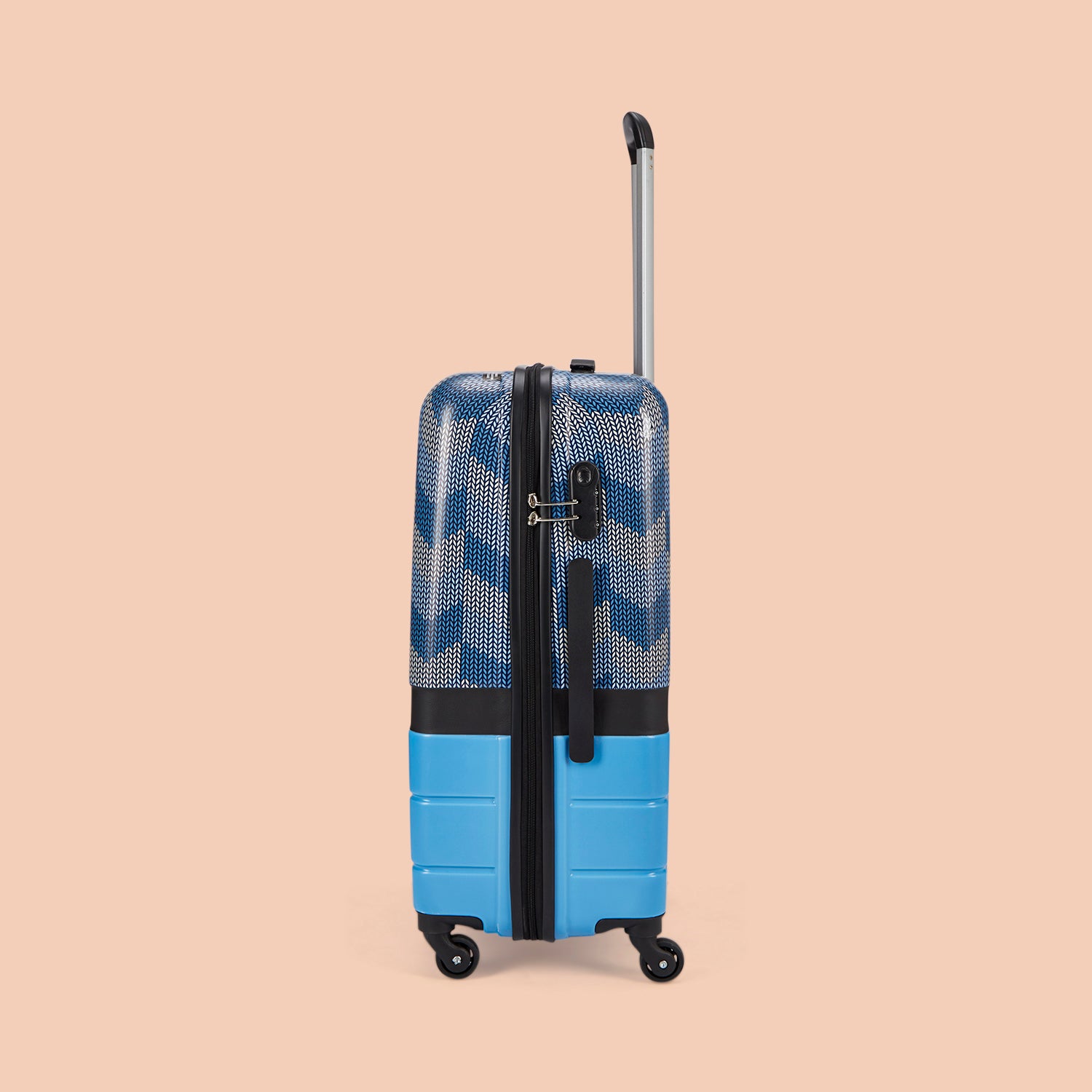 Himachal Chevron Blue Raahi Trolley Bag (Medium)