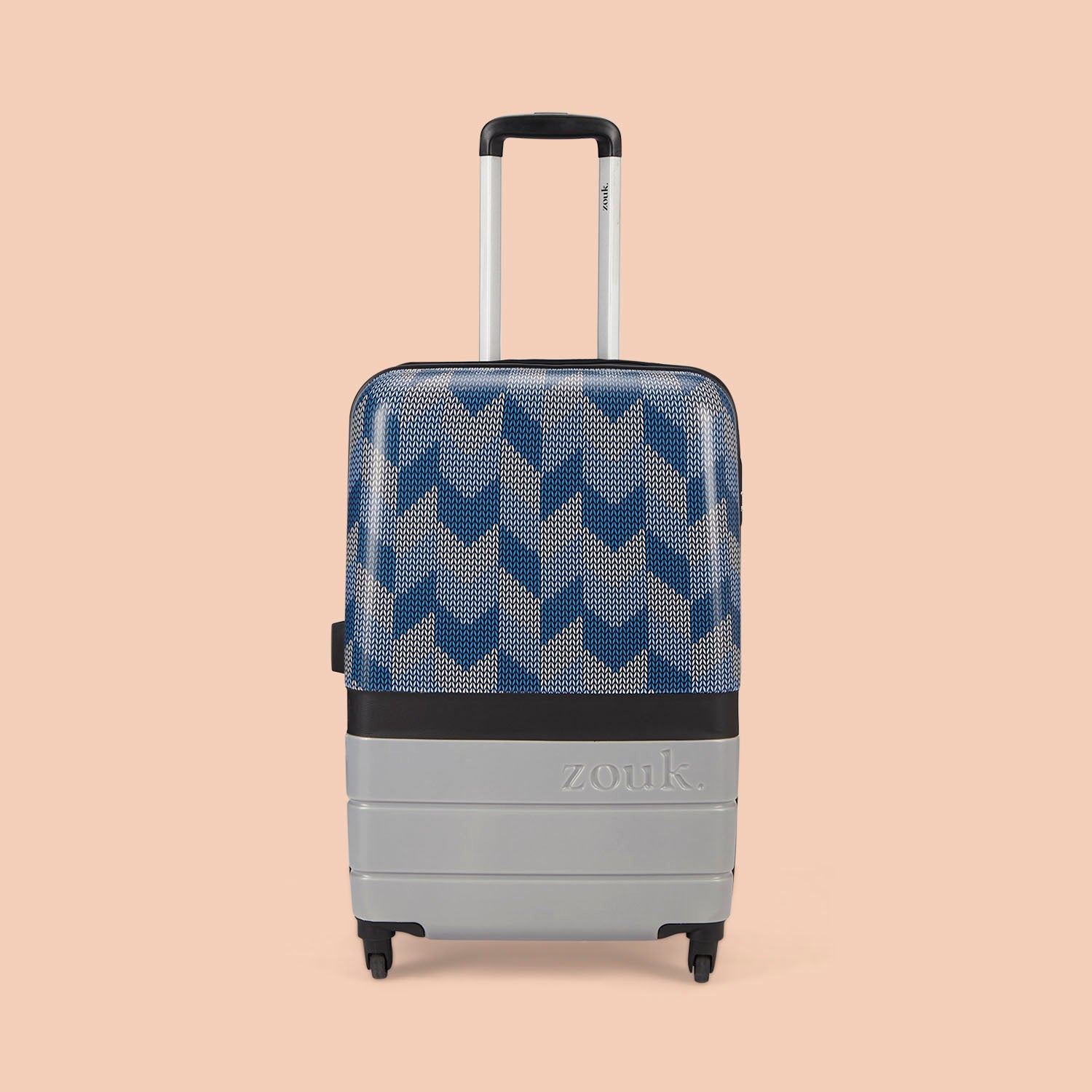 Himachal Chevron Grey Raahi Trolley Bag (Medium)