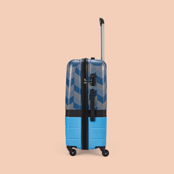 Himachal Chevron Blue Raahi Trolley Bag Combo