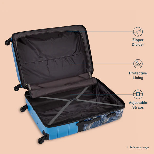 Himachal Chevron Blue Raahi Trolley Bag Combo