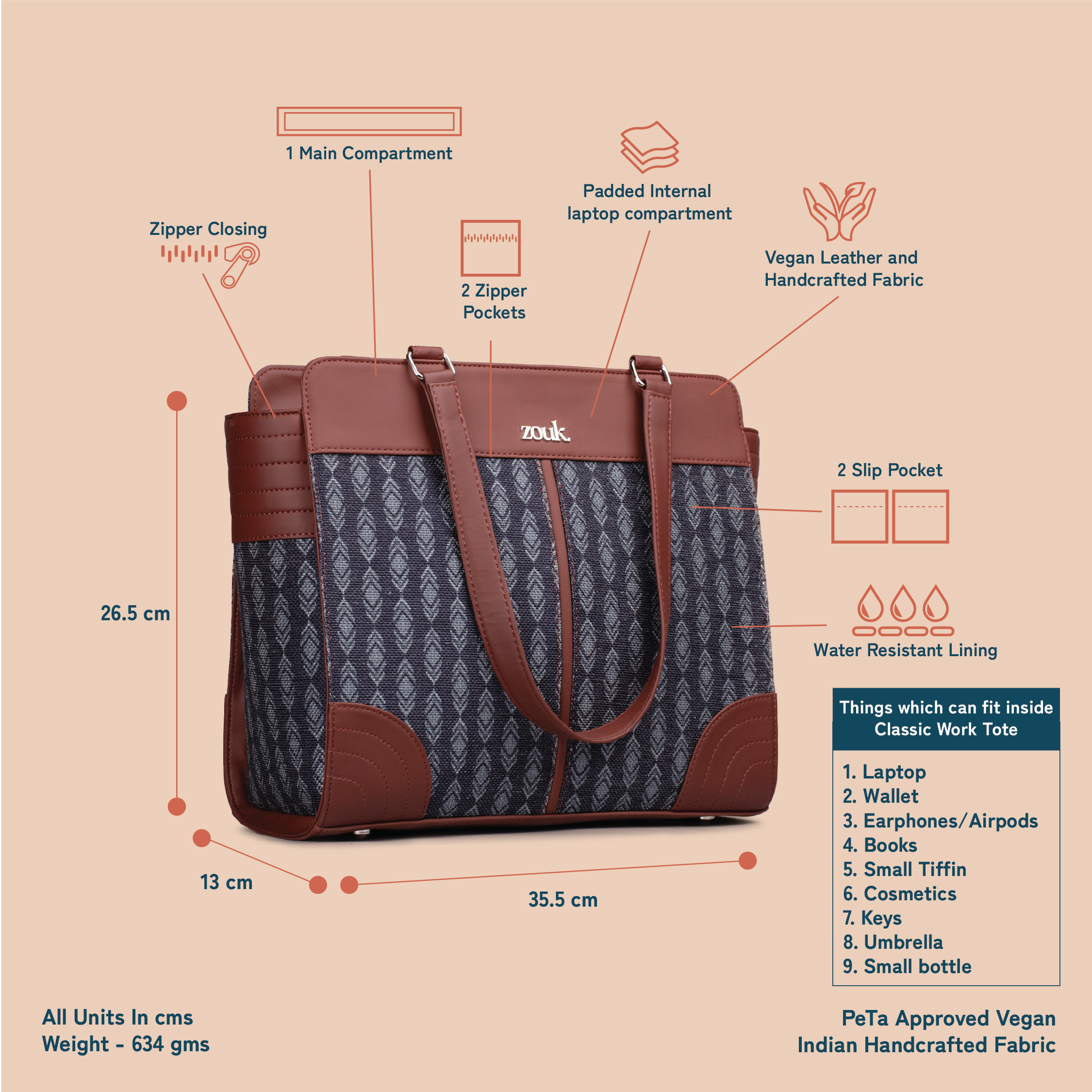 Hyderabad Ikat Classic Work Tote