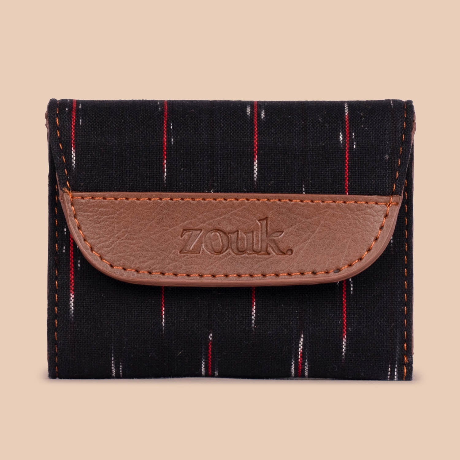 Ikat GreRed Trifold Wallet