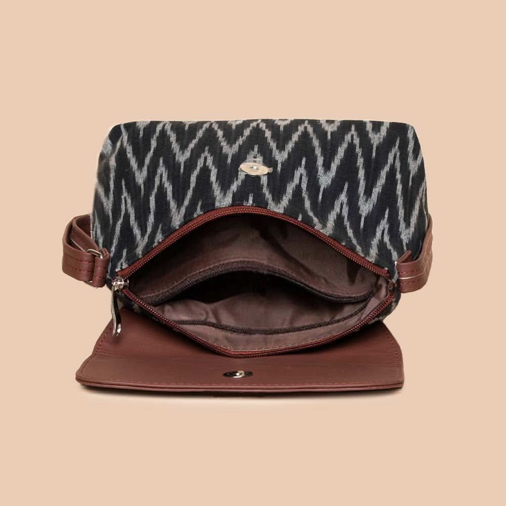 Ikat Print Flap Sling Bag
