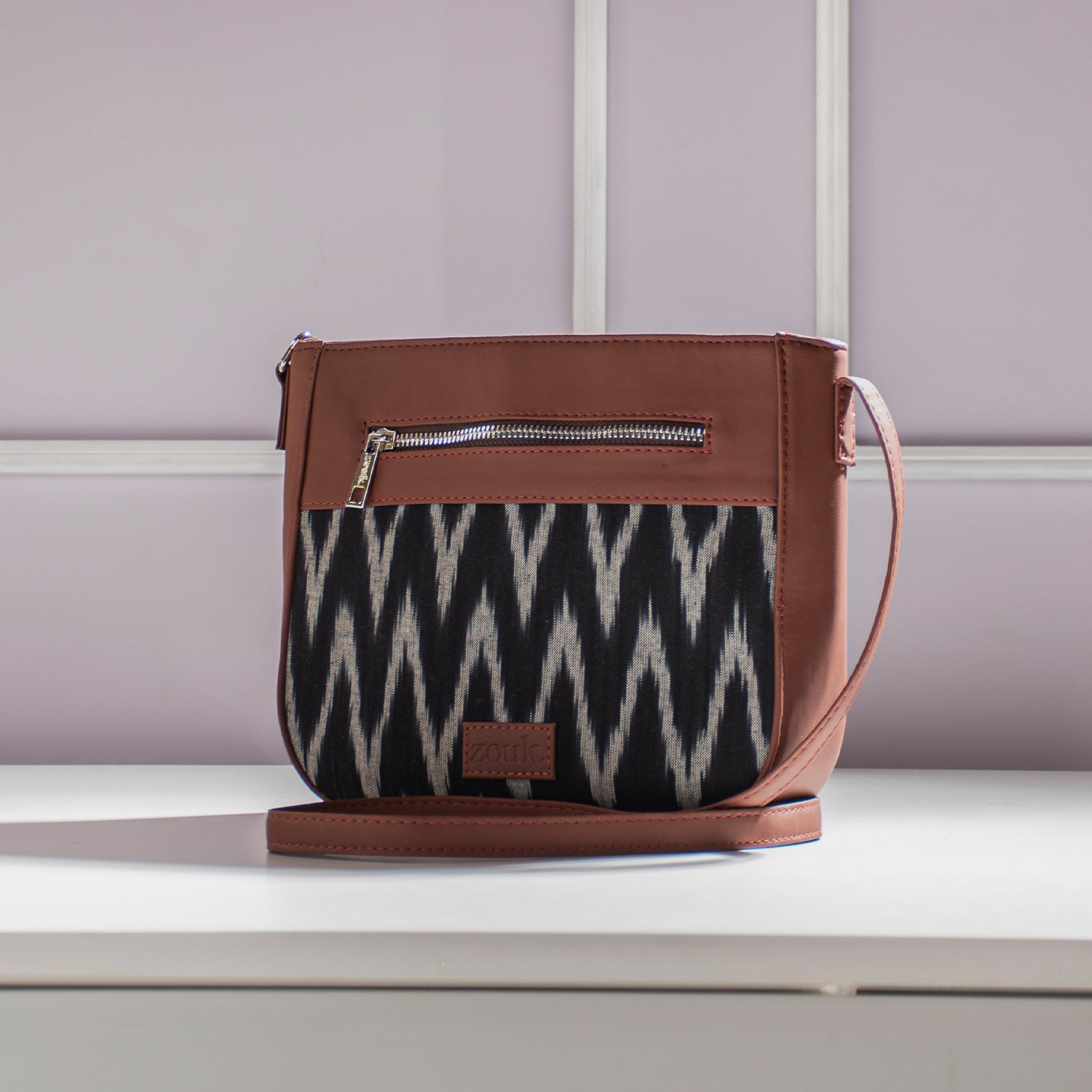 Ikat Wave U-Shaped Sling Bag