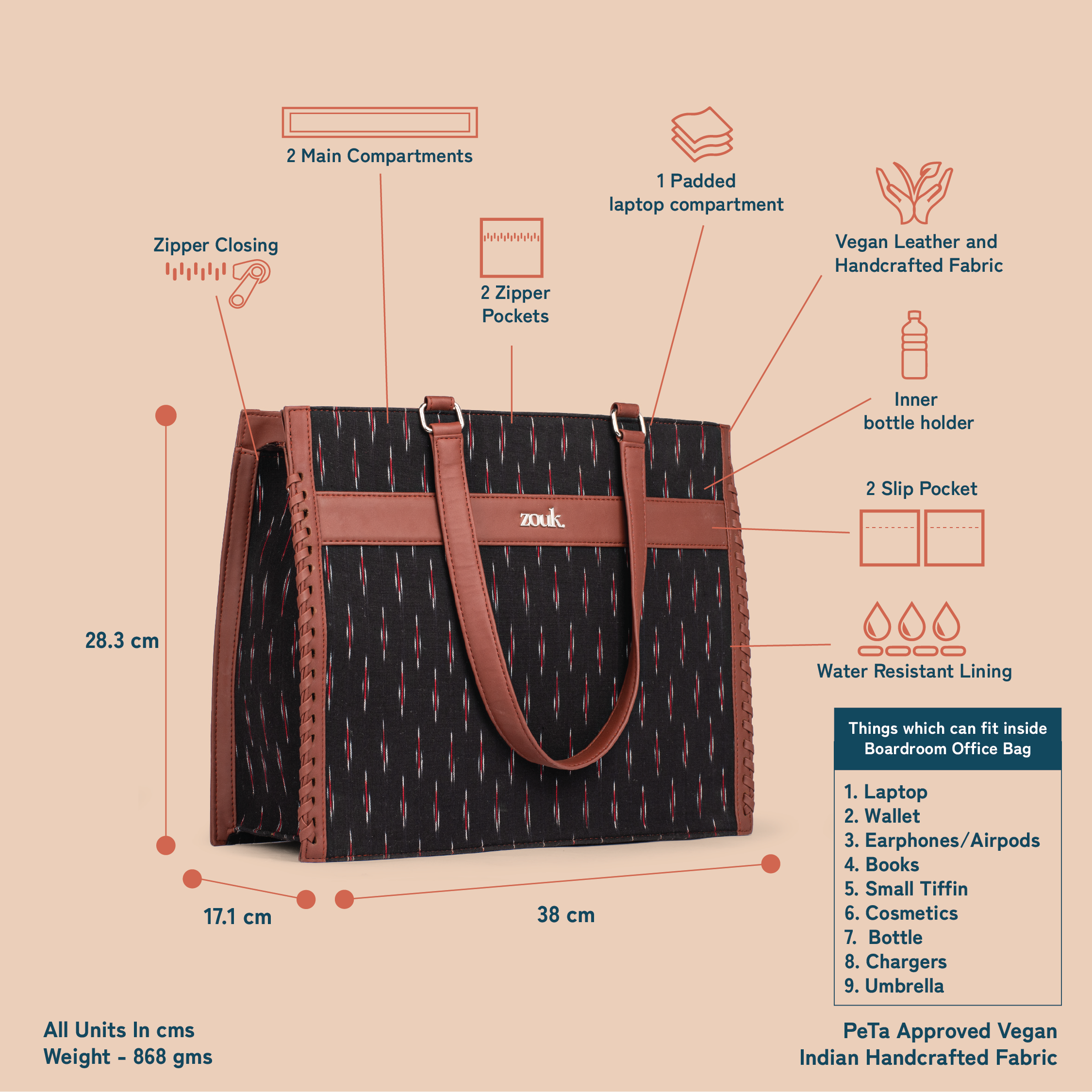 Ikat GreRed Boardroom Office Bag