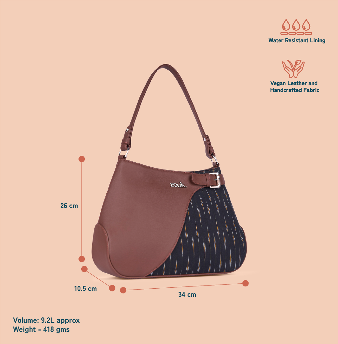 ZIP-Ira Handbag - Ikat GreRed