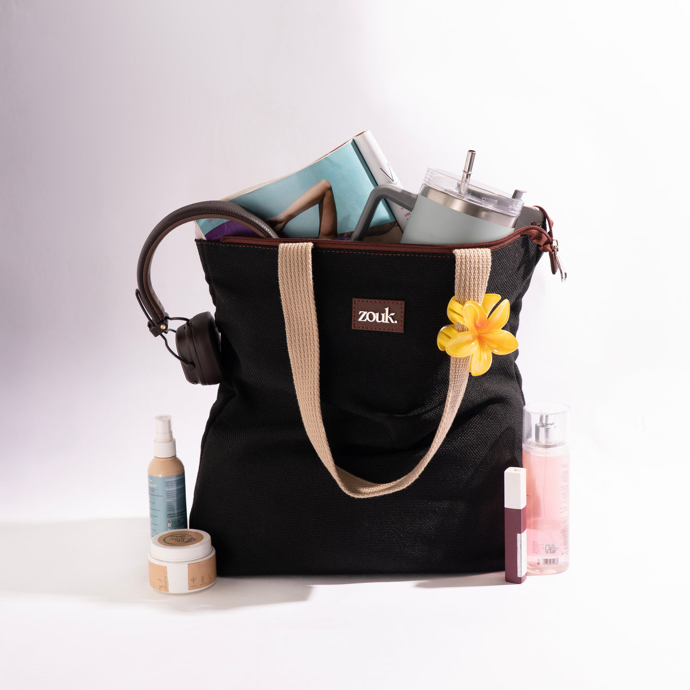 IVY TOTE BAG 40 IN BROWN SUEDE main image 1