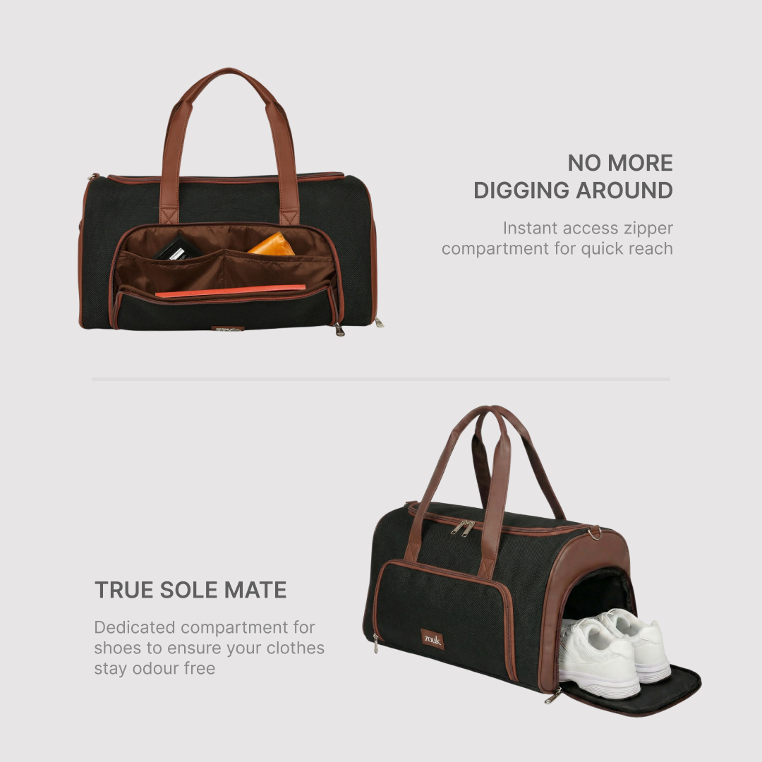 Jet Black Men's Weekender Duffel Bag