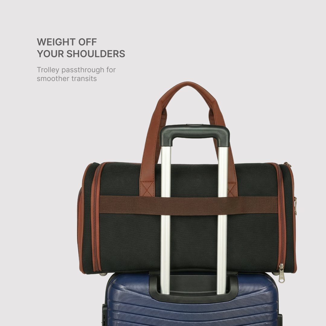 Jet Black Men's Weekender Duffel Bag