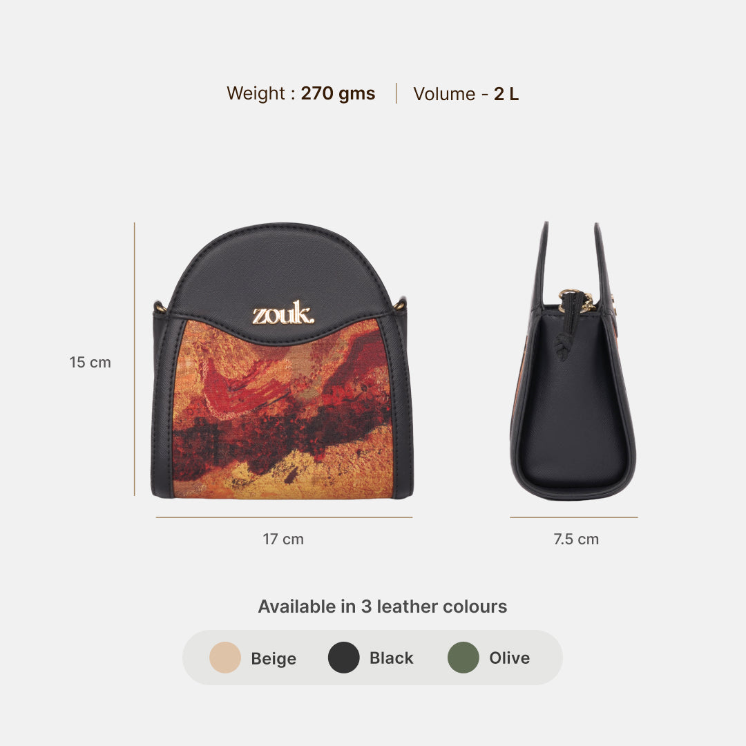 Citrine Mehr Potli Bag (Black Saffiano)