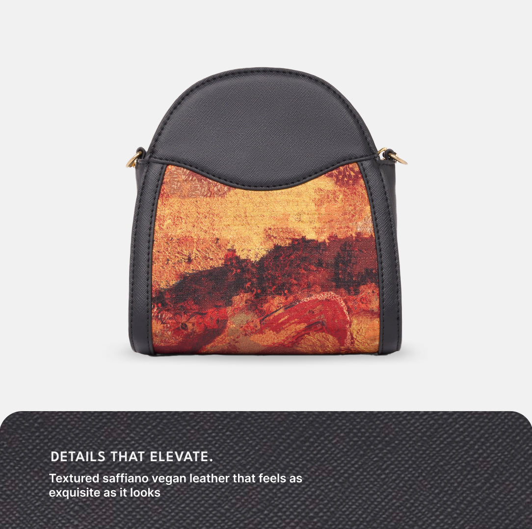 Citrine Mehr Potli Bag (Black Saffiano)